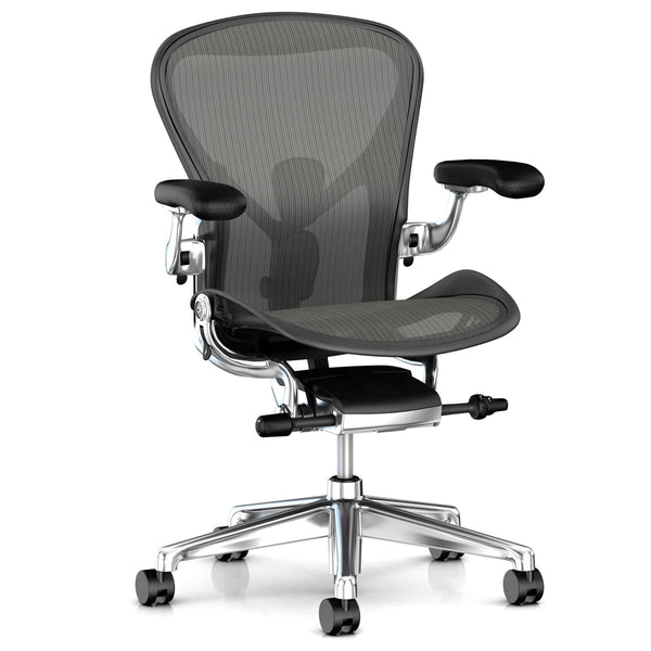 アーロンチェア グラファイト・ポリッシュドアルミニウム Aeron Chair graphite/polished Herman Miller |  THE CHAIR SHOP